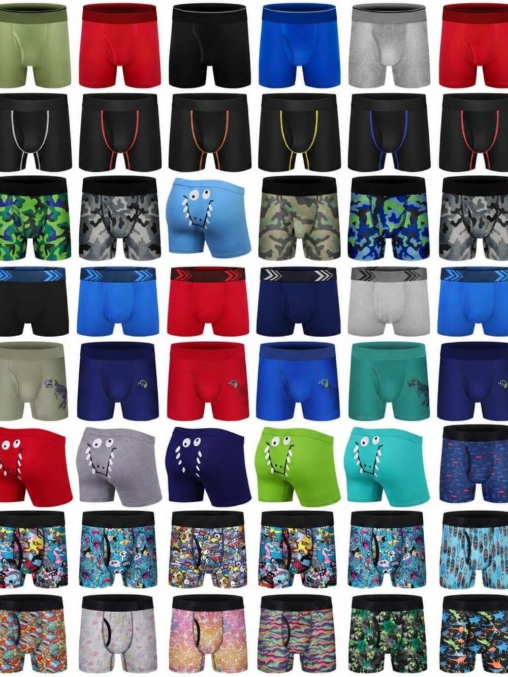 Comfy Boys Cotton Boxer Briefs, Tag-Free, No-Ride-Up, Elastic Waistband, 5/10